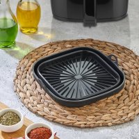 4371 Сгъваема силиконова тавичка за еър фрайър квадратна форма за Airfryer, снимка 5 - Съдове за готвене - 43896383