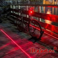  2 Лазерен +5 LED заден стоп за колело велосипед Предупреждение с Мигаща светлина на лампата за Безо, снимка 3 - Аксесоари за велосипеди - 38396806