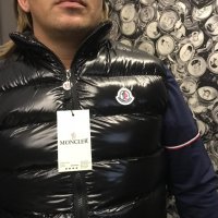 Мъжки елек Moncler черен лак, снимка 2 - Якета - 26734694