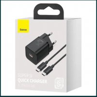 Baseus Super Si USB-C PD Wall Charger 25W Type-C - захранване, снимка 7 - Оригинални зарядни - 38976910