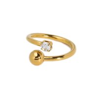 Елегантен пръстен в златно с цирконий, снимка 4 - Пръстени - 44042417