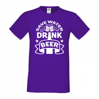 Мъжка тениска Save Water Drink Beer 2,Бира,Бирфест,Beerfest,Подарък,Изненада,Рожден Ден, снимка 13 - Тениски - 36387420