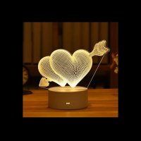 Романтична 3D акрилна настолна нощна лампа-сувенир/подарък за различни поводи, снимка 7 - Настолни лампи - 43715865