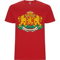 Нова мъжка тениска Герб, България в червен цвят , снимка 1 - Тениски - 43953198