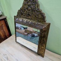 Много красиво антикварно френско огледало с месингов обков , снимка 4 - Антикварни и старинни предмети - 43569650