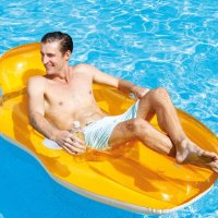  Надуваем плажен матрак Intex Chill 'n Float,163x104 cm, Мрежесто дъно, 2 здрави дръжки , снимка 1 - Басейни и аксесоари - 40527689