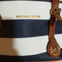 Дам.чанта-"Michael Kors"-/изк.кожа/,цвят-бяло+синьо+кафяво. Закупена от Италия., снимка 4 - Чанти - 27093705