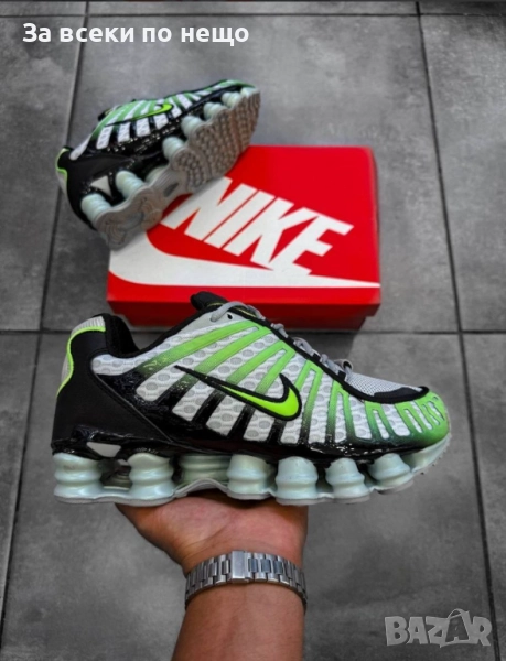 Nike Shox TL Мъжки Маратонки С Кутия👟Мъжки Спортни Обувки Сиво, черно и неоново зелено Код S62, снимка 1