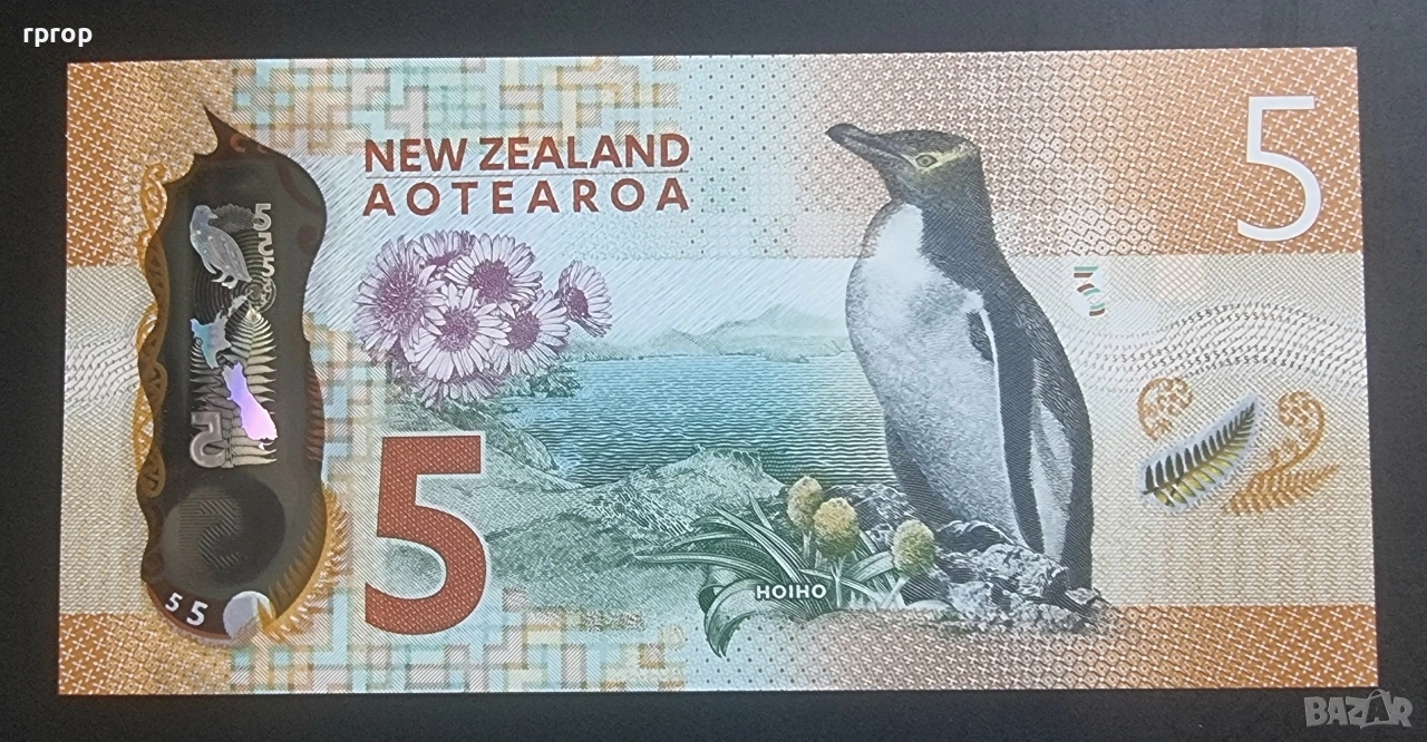 Нова Зеландия.
5 долара.
2019 година. 
UNC.
Полимер., снимка 1