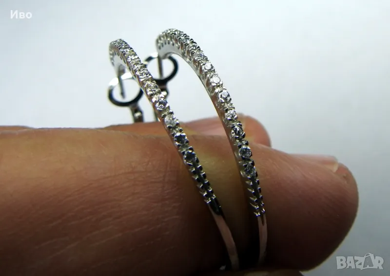 Обеци бяло злато, снимка 1