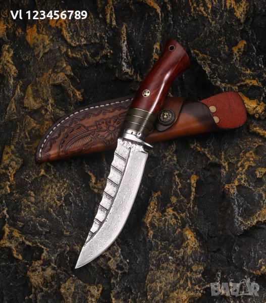 Уникален  ловен нож DRAGON JAP DAMASK - 98х219, снимка 1