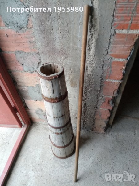 Стара буталка за биене на масло, снимка 1