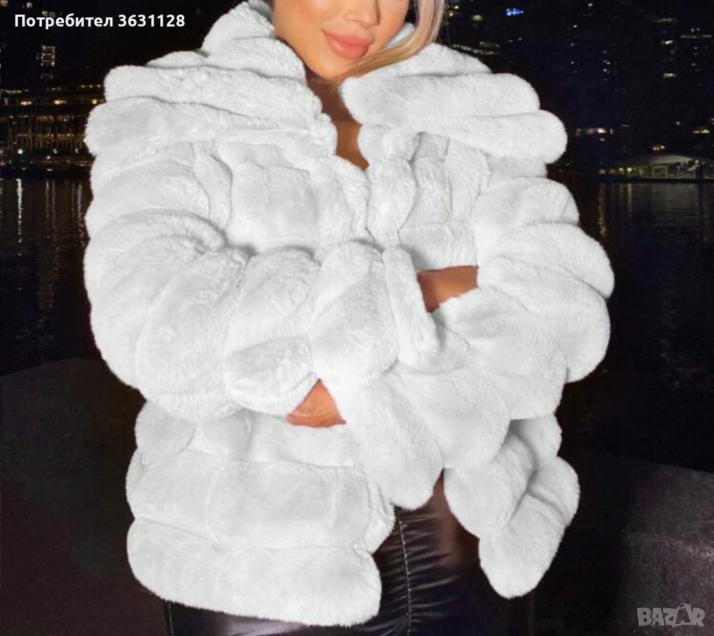 Бяло зимно палто , снимка 1