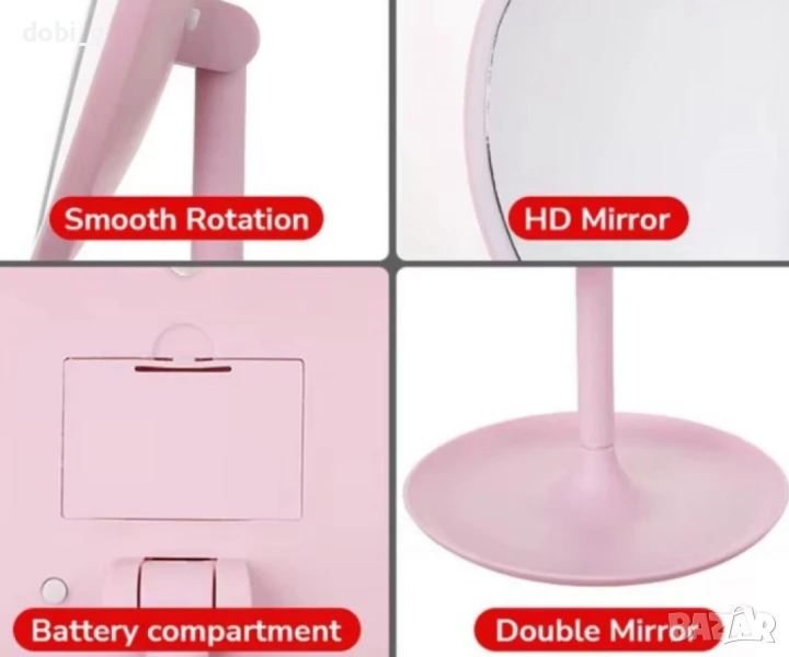 Стилно LED огледало за тоалетка,с подсветка., снимка 1