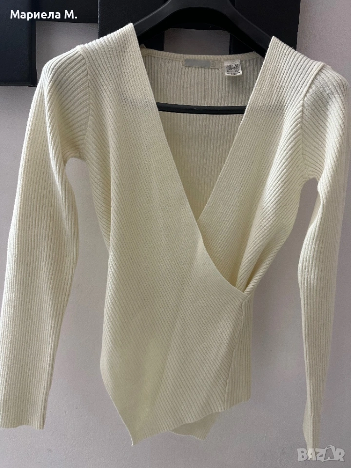 Дамски пуловер със замятане, XS, като нов, снимка 1