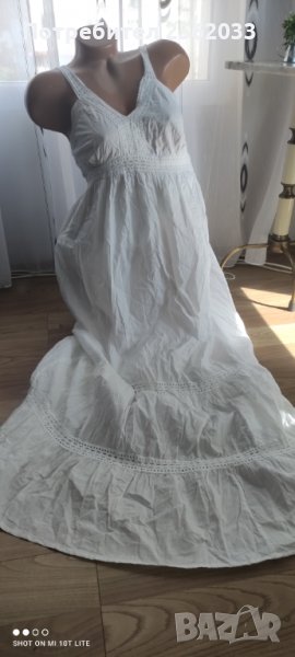 Плажна бяла рокля+подарък, снимка 1