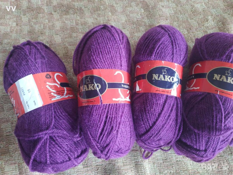 Лилава прежда - 50% вълна/ 50% акрил, снимка 1