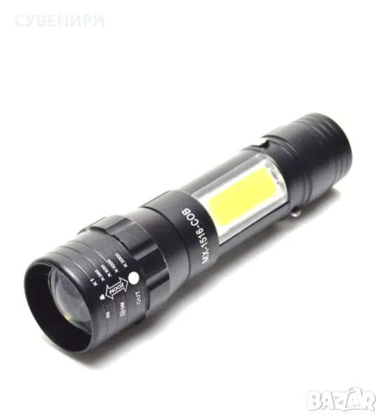 Метален фенер с LED светлина и акумулаторна батерия, снимка 1