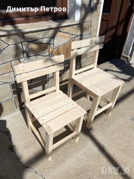 Дървено столче от чам, снимка 1