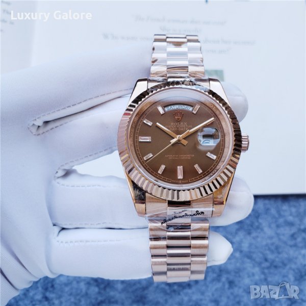 Mъжки часовник Rolex Day Date Presidential Everose Gold Chocolate с автоматичен механизъм, снимка 1