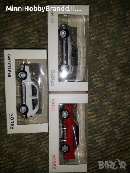 Volkwagen Golf GTI G 60.PEUGEOT 205 GTI.BMW M3 E 30. NOREV .1.43 METAL .DIE CAST., снимка 1