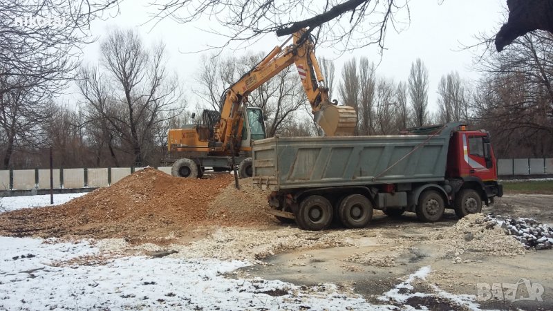 Услуги с багери изкопи насипи събаряне на сгради чук за разбиване на бетони, снимка 1