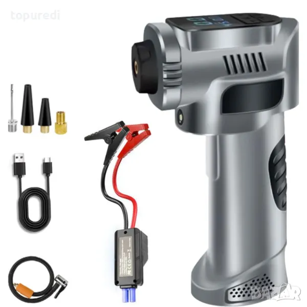 4В1 ПРЕНОСИМ КОМПРЕСОР С JUMP STARTER, ДИСПЛЕЙ, снимка 1