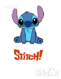 Стич Stitch седнал термо щампа апликация картинка за дреха лепенка, снимка 1