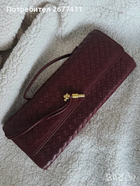 Чанта клъч bottega Veneta бордо, снимка 1