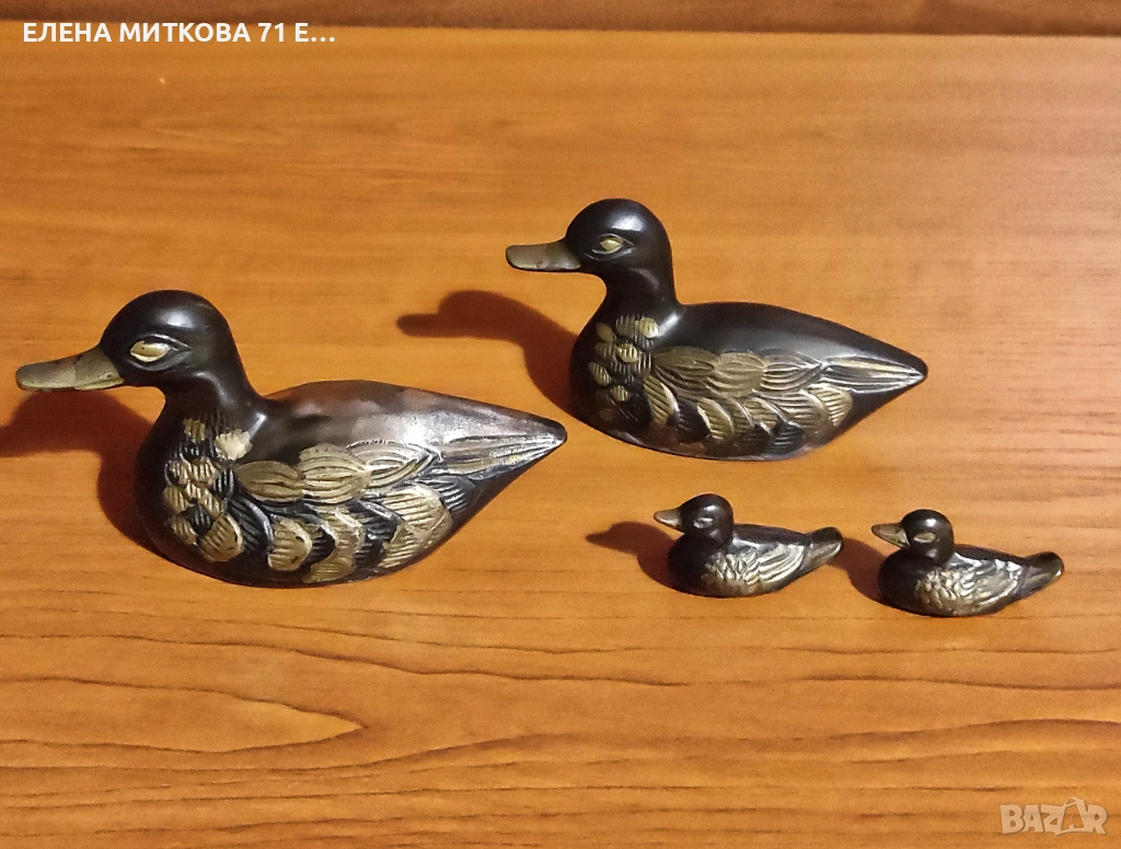 Семейство патици от месинг, снимка 1