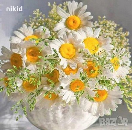 5D гоблен Големи Маргаритки диамантен гоблен картина мозайка за направа по схема с камъчета, снимка 1