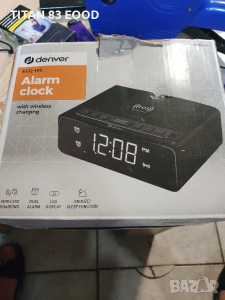 Денвър ECQ-106 Будилник с безжично QI зареждане, снимка 1