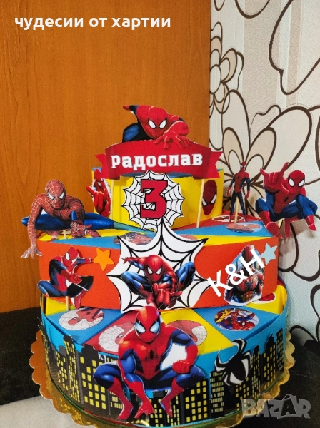 Картонена торта Спайдърмен , снимка 1