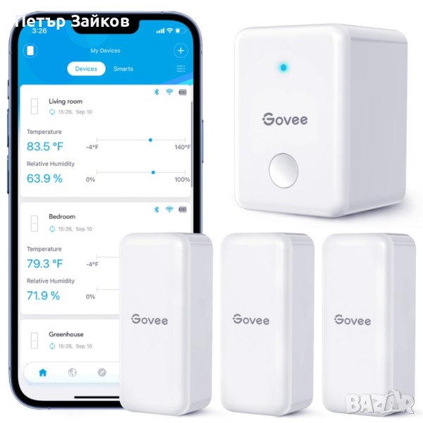 Цифров термометър Govee Wi-Fi Хигрометър, снимка 1