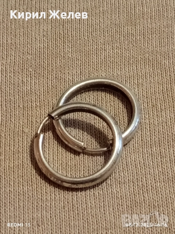 Нежни сребърни обеци тип халка много красиви елегантни 52401, снимка 7 - Обеци - 52692507