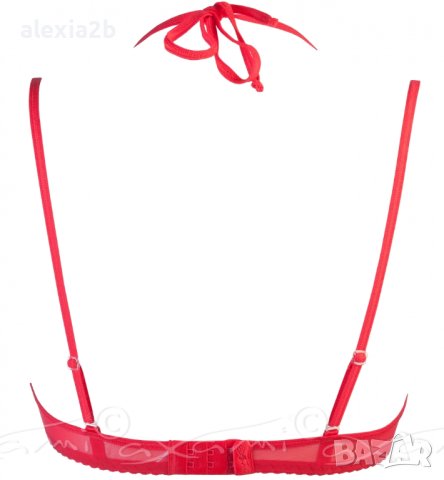Секси червен комплект от три части на фирма AXAMI - Оригинал, снимка 4 - Бельо - 43395819