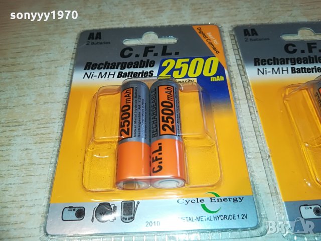 C.F.L.2500MAH NI-MH 2 КОМПЛЕКТА БАТЕРИИ-4БР ВНОС-GERMANY, снимка 4 - Батерии, зарядни - 28363575