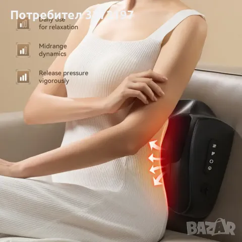 USB Зареждаща се 3D масажна възглавница за месене с топлина, снимка 2 - Масажори - 48117473