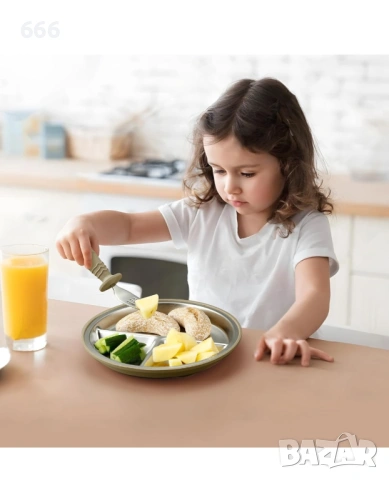 Неплъзгащ се комплект от 3 бр за нене на малки деца, подходящ за съдомиялна машина (син/зелен/кафяв), снимка 7 - Други стоки за дома - 53597389