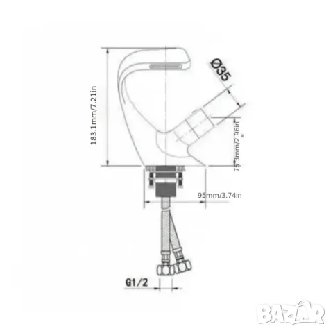 🔥 ЛУКСОЗЕН ИЗВИТ СМЕСИТЕЛ В ЧЕРНО И СРЕБРИСТО 🔥, снимка 3 - Смесители - 50033275