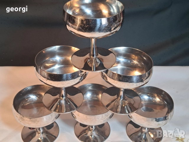 Маркови италиански чаши за сладолед/десерт MEPRA от неръждаема стомана 29/4, снимка 8 - Чаши - 52440725