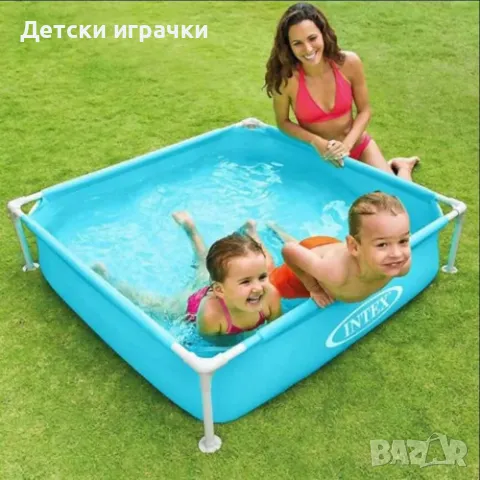 Детски басейн Mini Frame Intex, сглобяем, 122 х 30 см, 342 литра, син/розов , снимка 1
