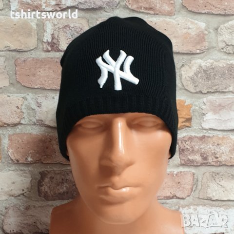 Нова зимна шапка New York (Ню Йорк) с бяло лого