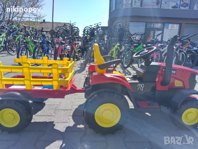 TEXAS акумулаторен трактор с ремарке RANCHER червен, снимка 1