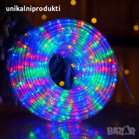 20м Коледен светещ LED маркуч студено червен+захранване с 8 шоу програми , снимка 2 - Декорация за дома - 52678818