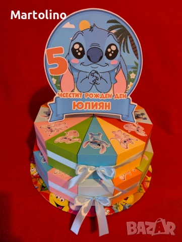 Картонена торта Стич, снимка 2 - Други - 52927496