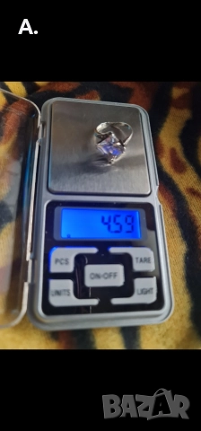 Сребърен пръстен с кристал, снимка 3 - Пръстени - 52939534