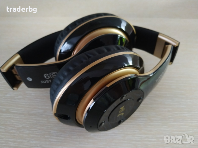 Слушалки 6S Wireless Bluetooth, черно/златисто, снимка 2 - Bluetooth слушалки - 44911120