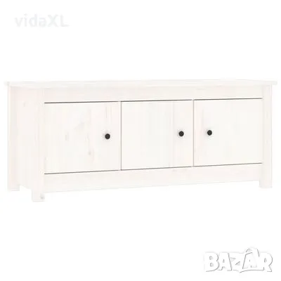 vidaXL Шкаф за обувки, бяла, 110x38x45,5 см, бор масив（SKU:814600）, снимка 1 - Шкафове - 48806364