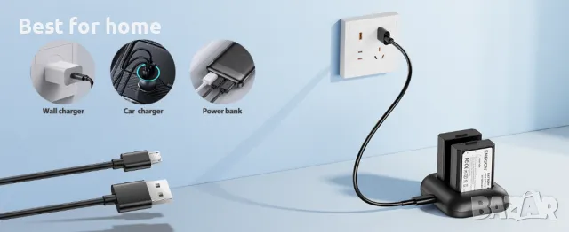 LP-E10 ENEGON Батерии и бързо двойно зарядно за Canon EOS, снимка 3 - Батерии, зарядни - 48483245